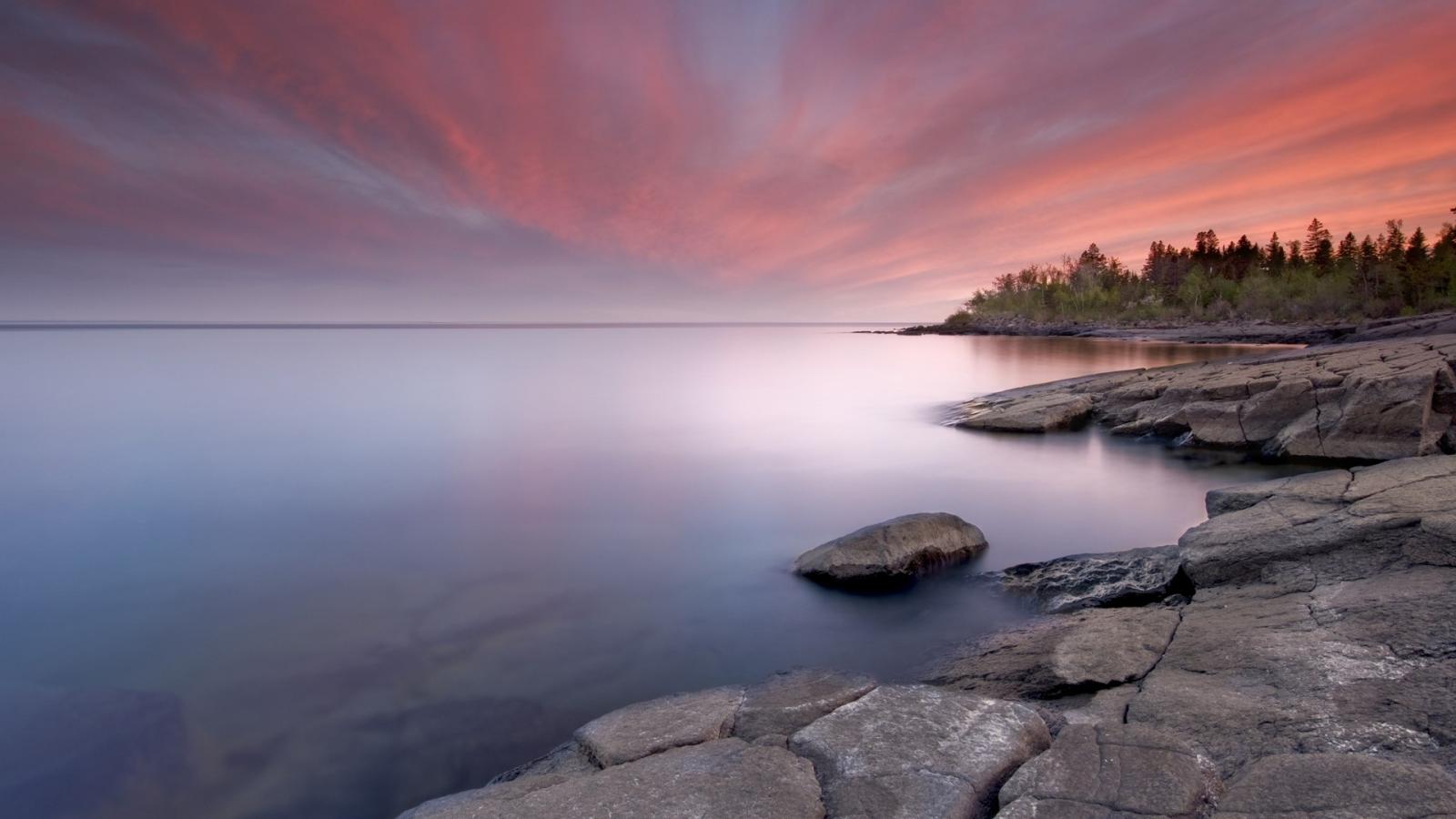Sunset Point Minnesota Lake Superior Wallpaper