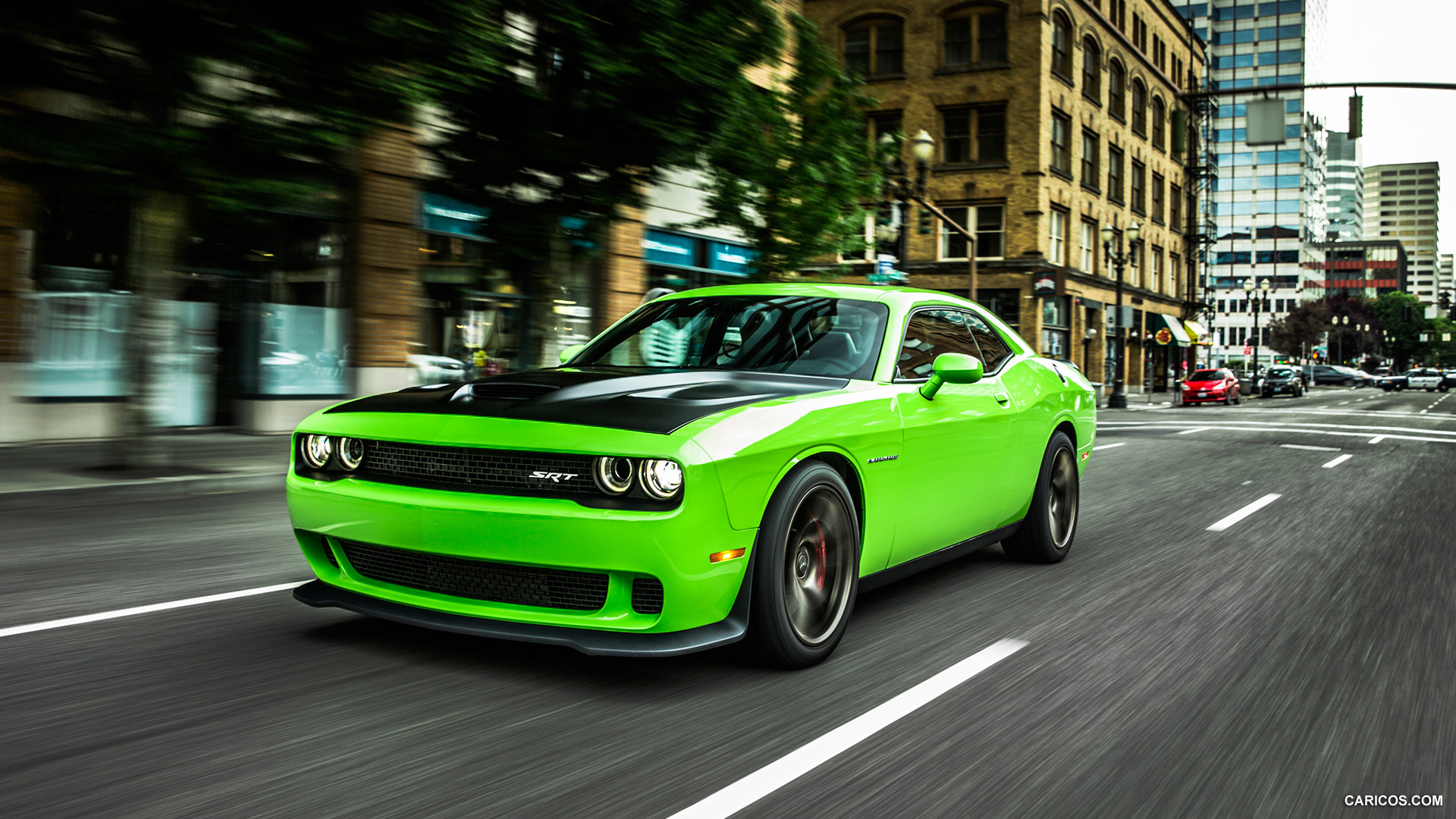 Dodge Challenger Hellcat Green HD Wallpaper Background Image