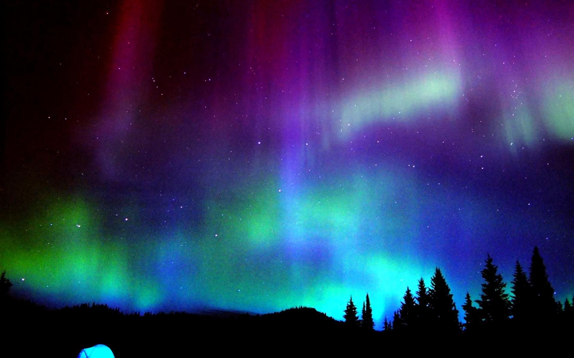 Winter Sky Borealis Aurora Background