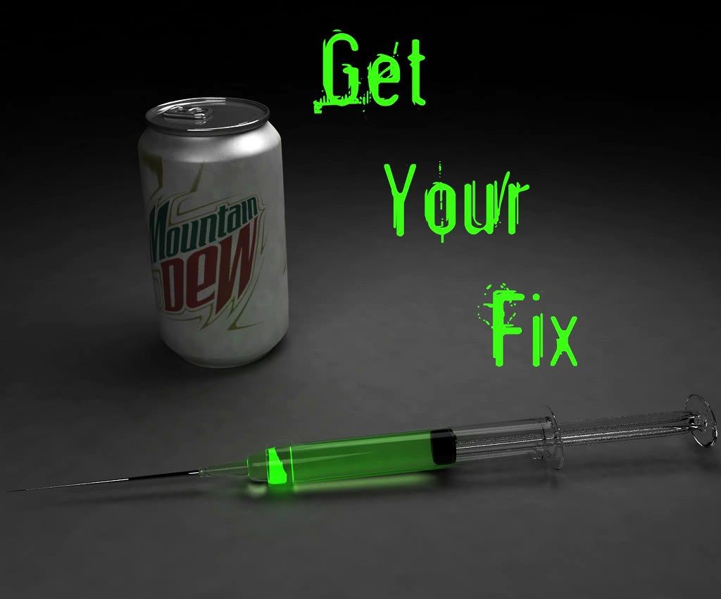 Your Fix Mountain Dew Abstract Beverage Glow Green