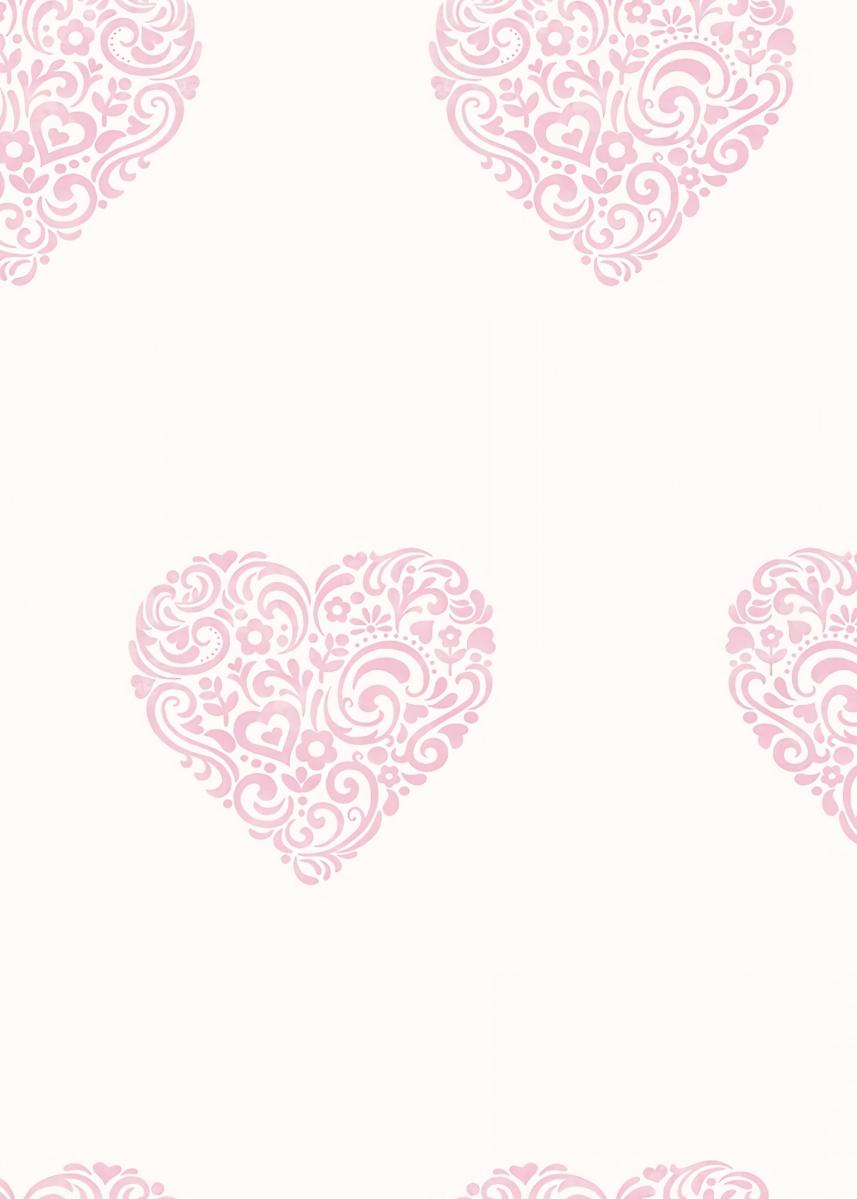 Rhythmic Soft Pink Heart Wallpaper Glowy Interiors