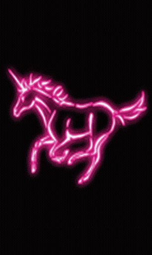 This Running Pink Neon Unicorn Live Wallpaper Watch