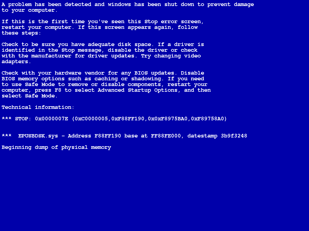 Description XScreenSaver simulating Windows XP BSODpng