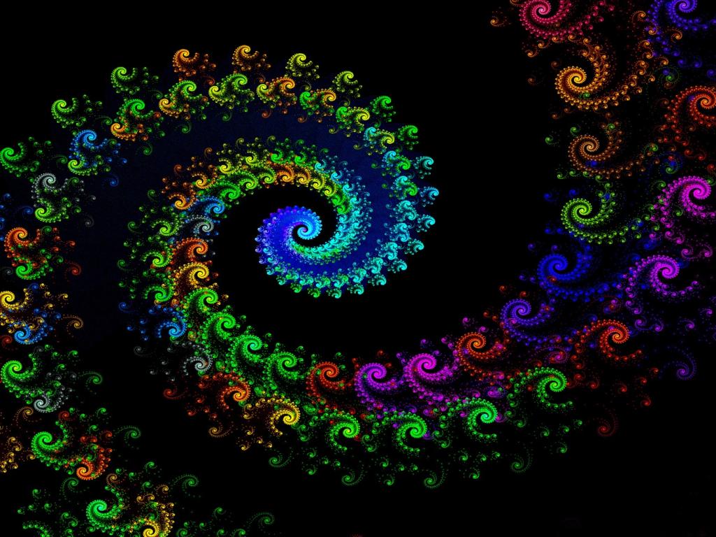 Spiral Fractals Multicolor 1080p Wallpaper