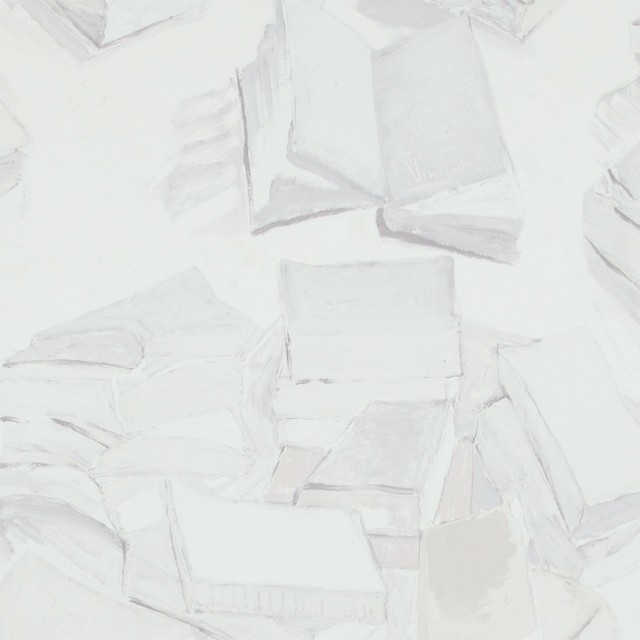 Grey Piles Of Books Wallpaper R2807 Sample Contemporary