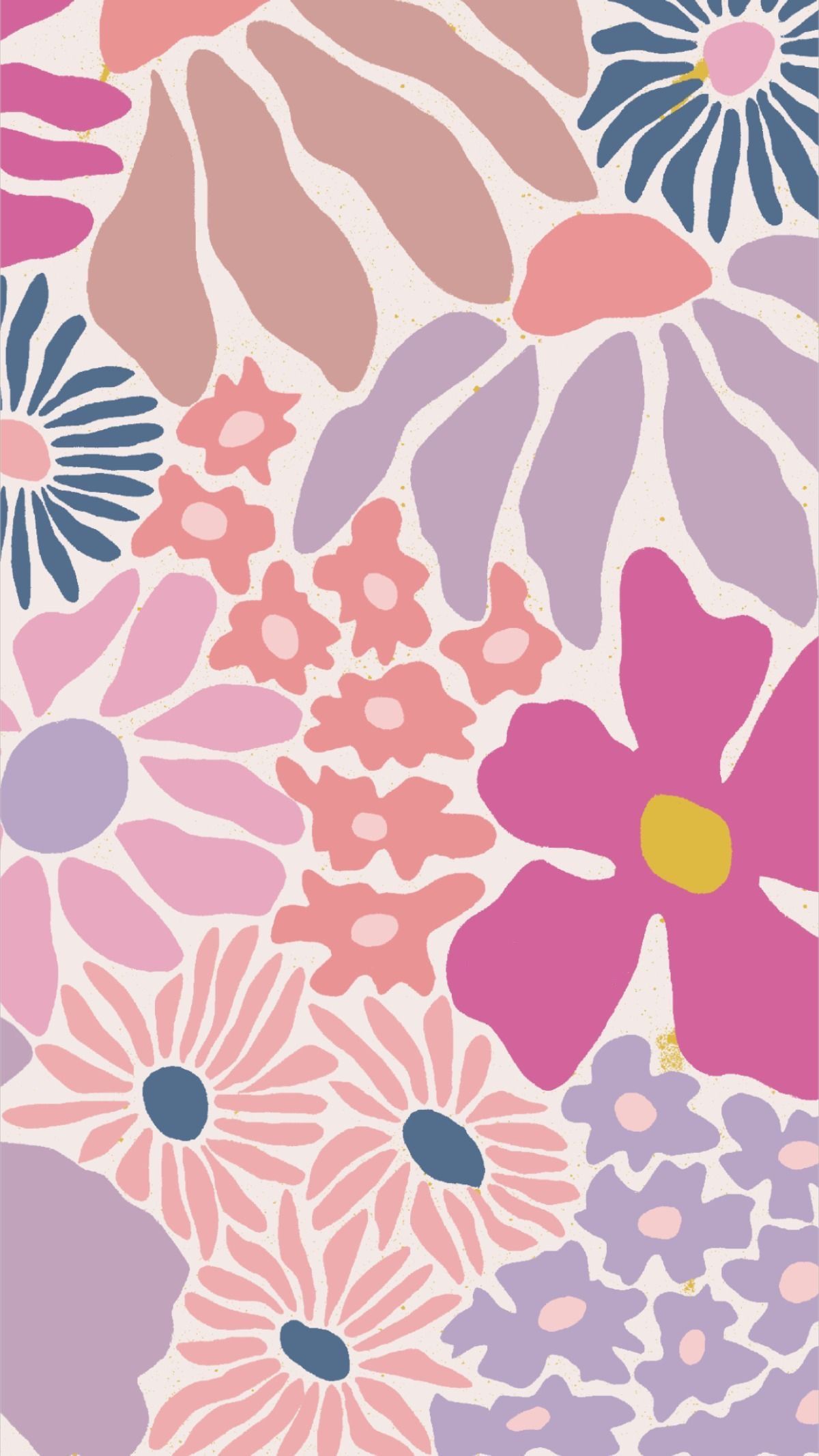 Colorful Retro Floral Pattern Wallpaper Artofit