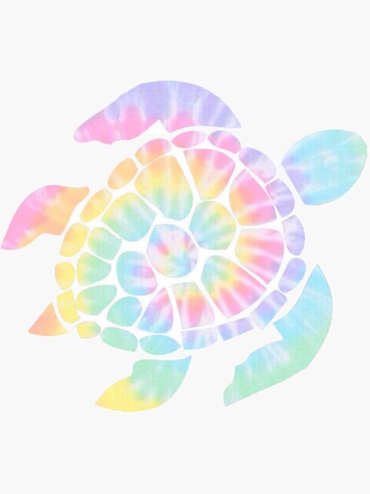 Tie Dye Turtle Sticker By Maddiemjf