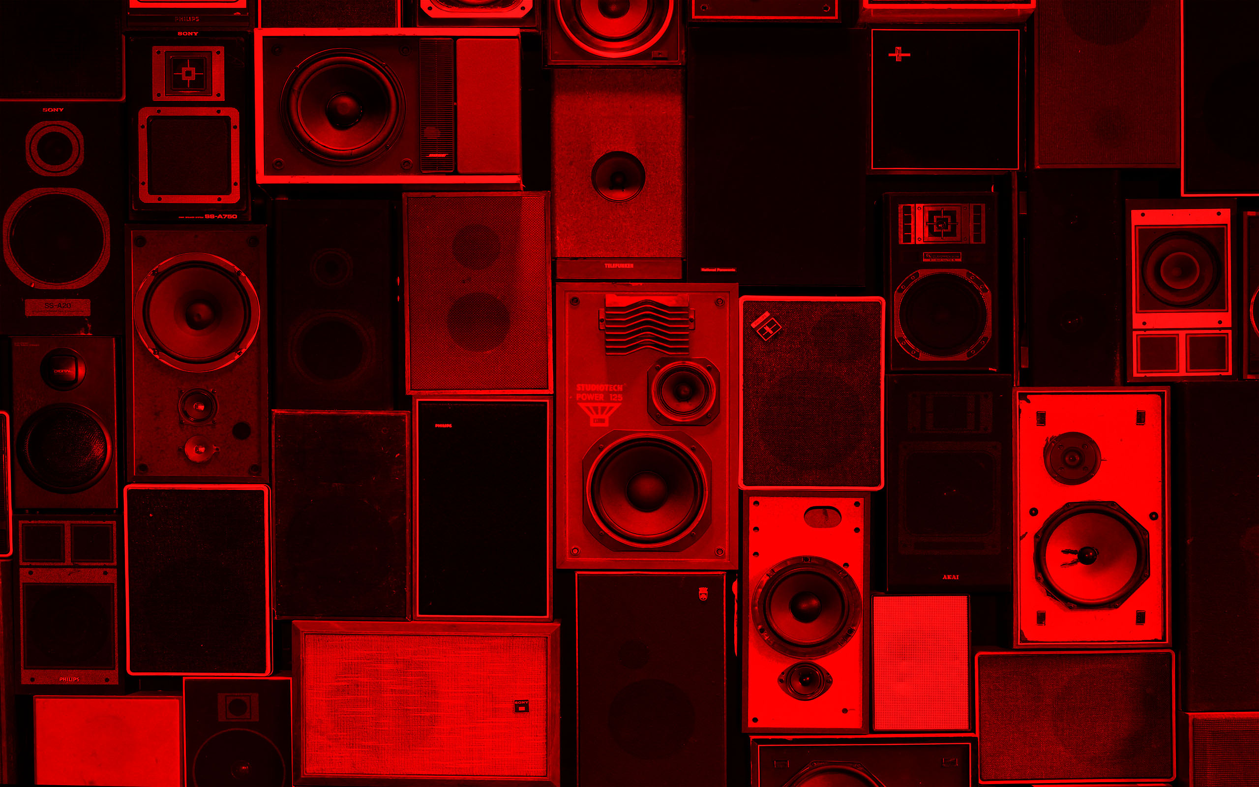 Wallpaper Stereo Red And Black