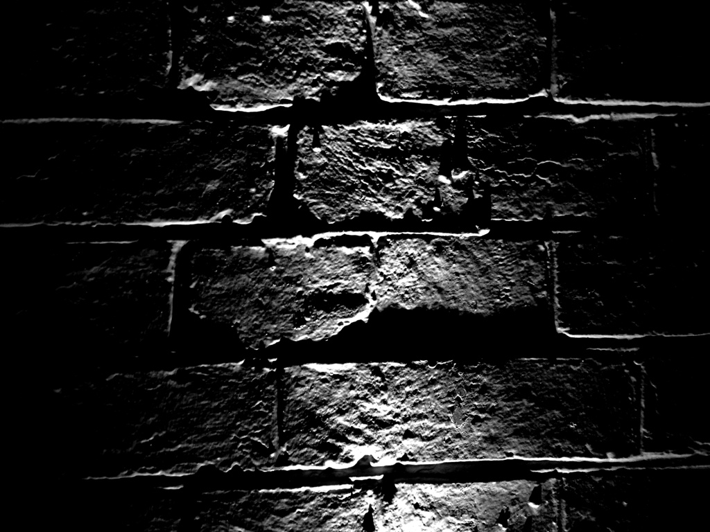 Black And White Brick Wallpaper A Wall With Shadows From