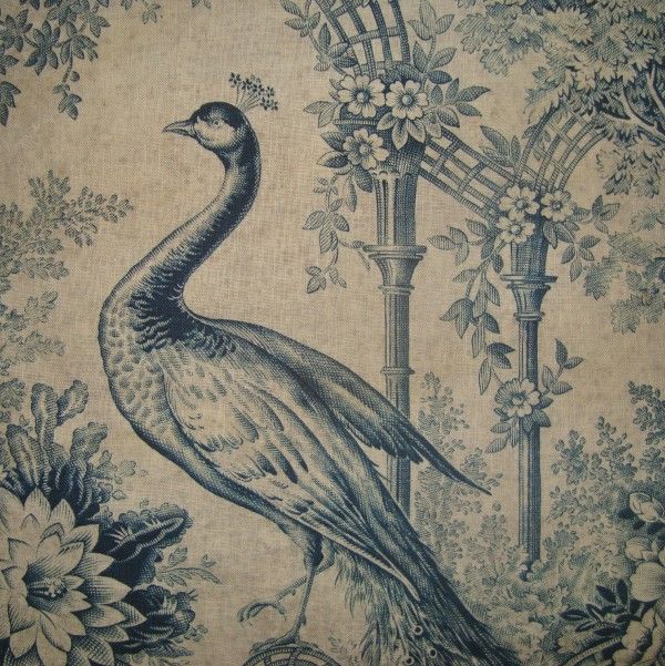 19c Toile Peacocks Patterns