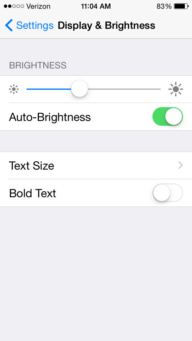 Wallpaper In Ios Move The Auto Brightness Slider To On Green