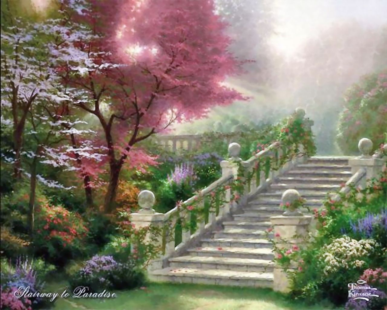 Wallpaper Thomas Kinkade Stairway To Heaven