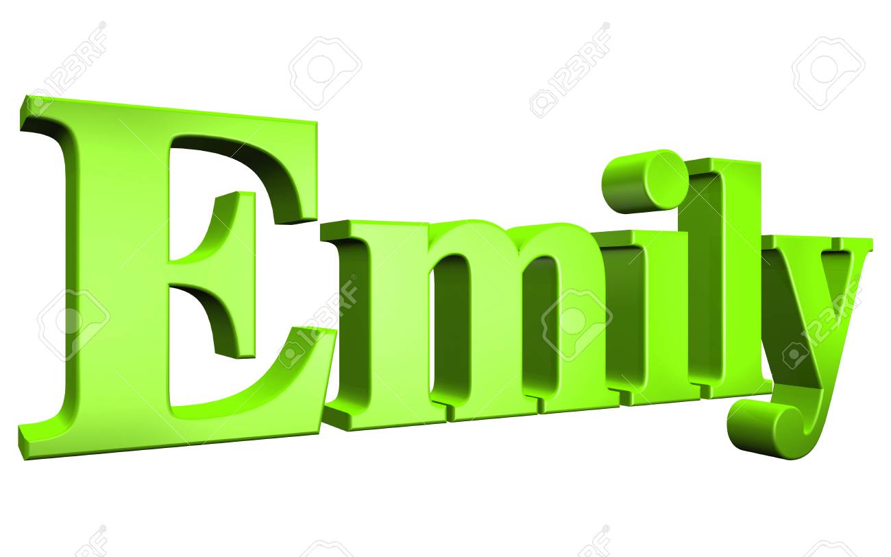 3d Emily Text On White Background Stock Photo Picture And Royalty