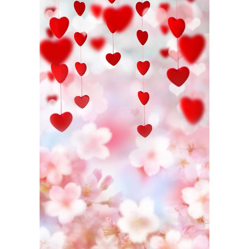 Customize Love D Red Heart Shape Photo Studio Background