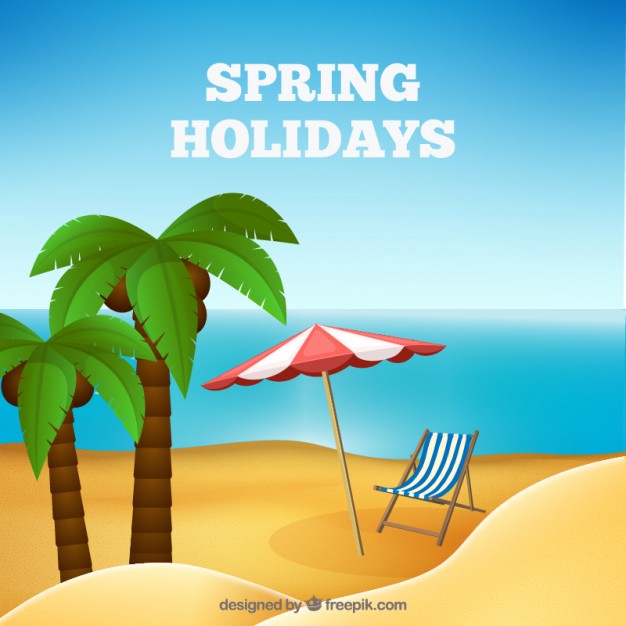 Spring break background Vector Free Download
