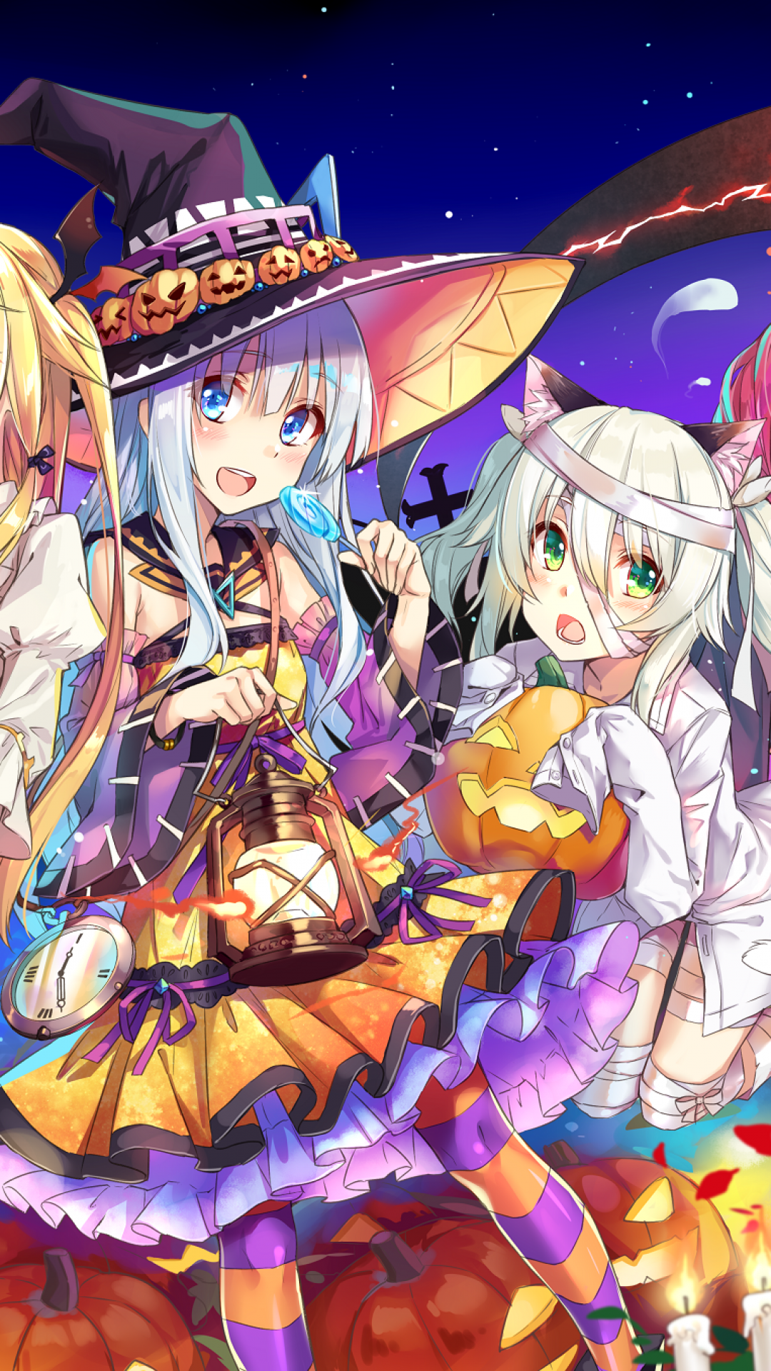 Anime Girls Halloween Witch Succubus