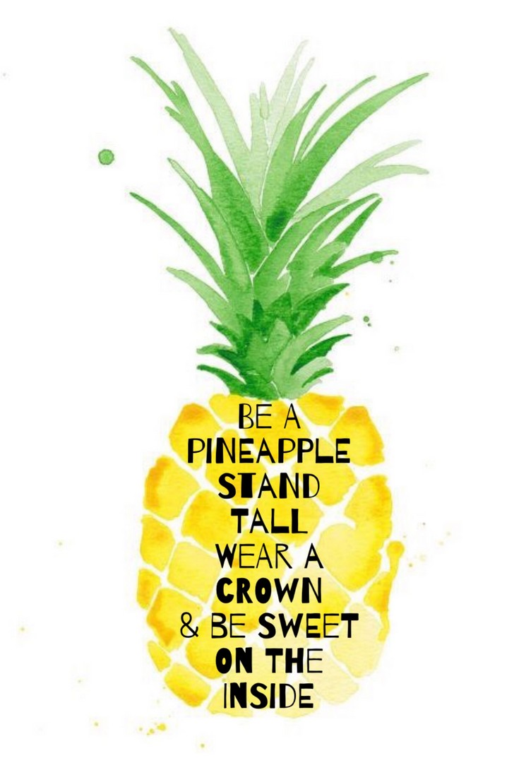 Cute Pineapple Quotes iPhone Wallpaper 3d