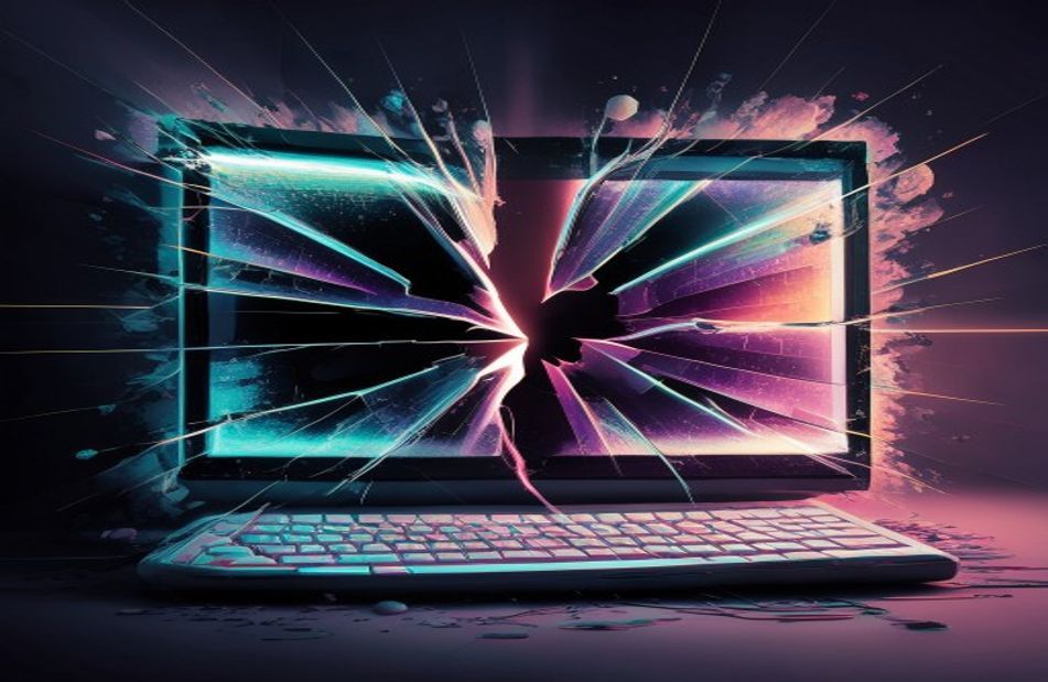 Broken Computer Screen Wallpaper