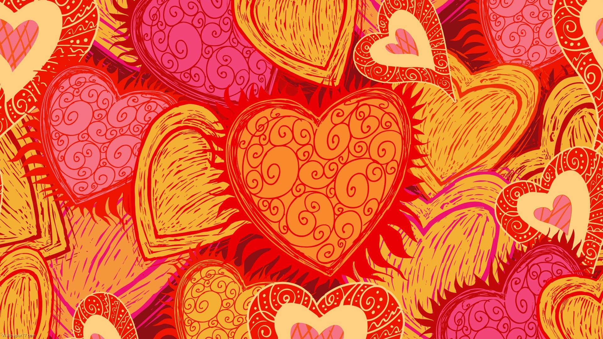 Red Hearts Love Wallpaper Heart Valentine