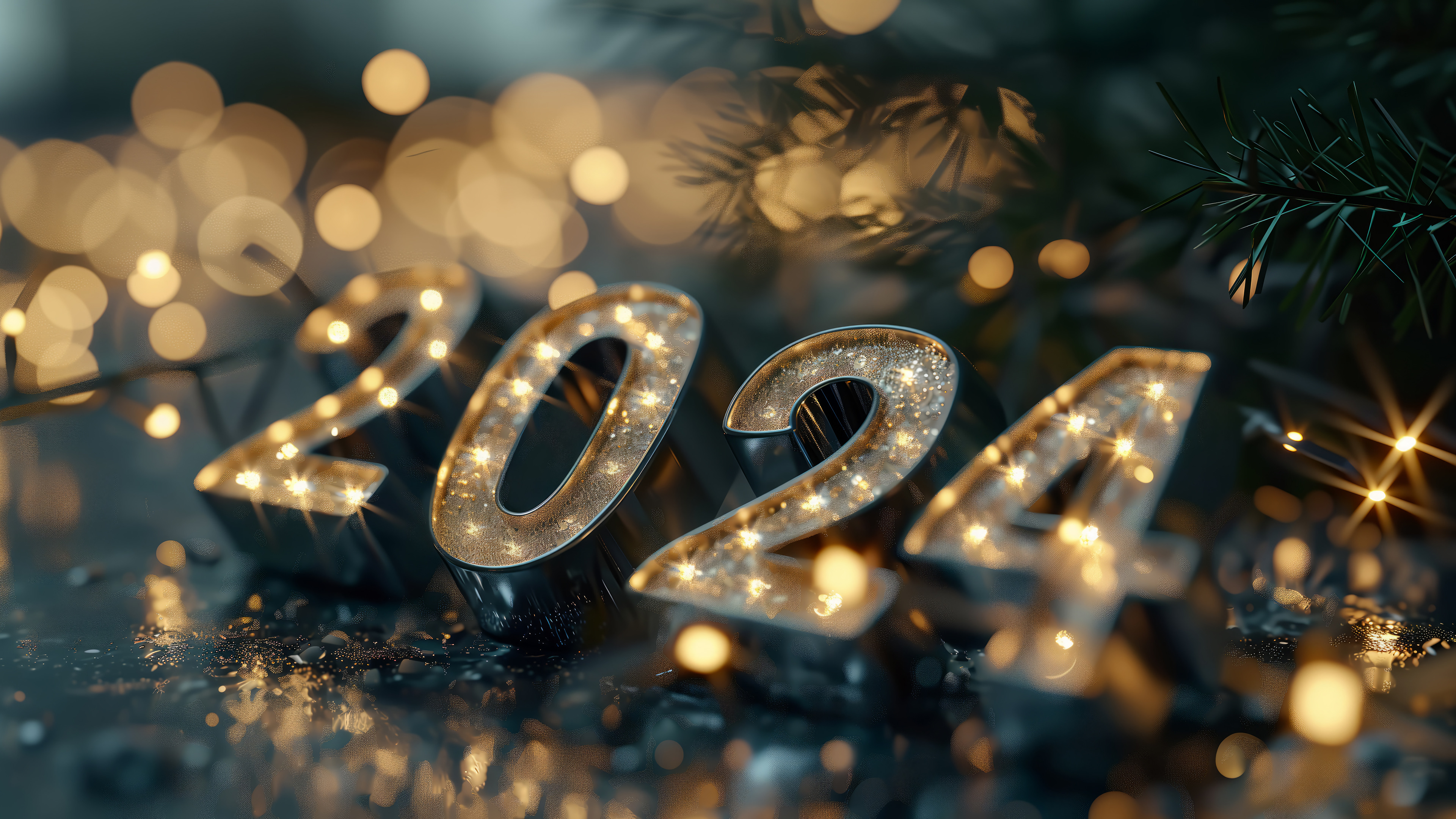 Sparkling 2024 New Year Wallpaper