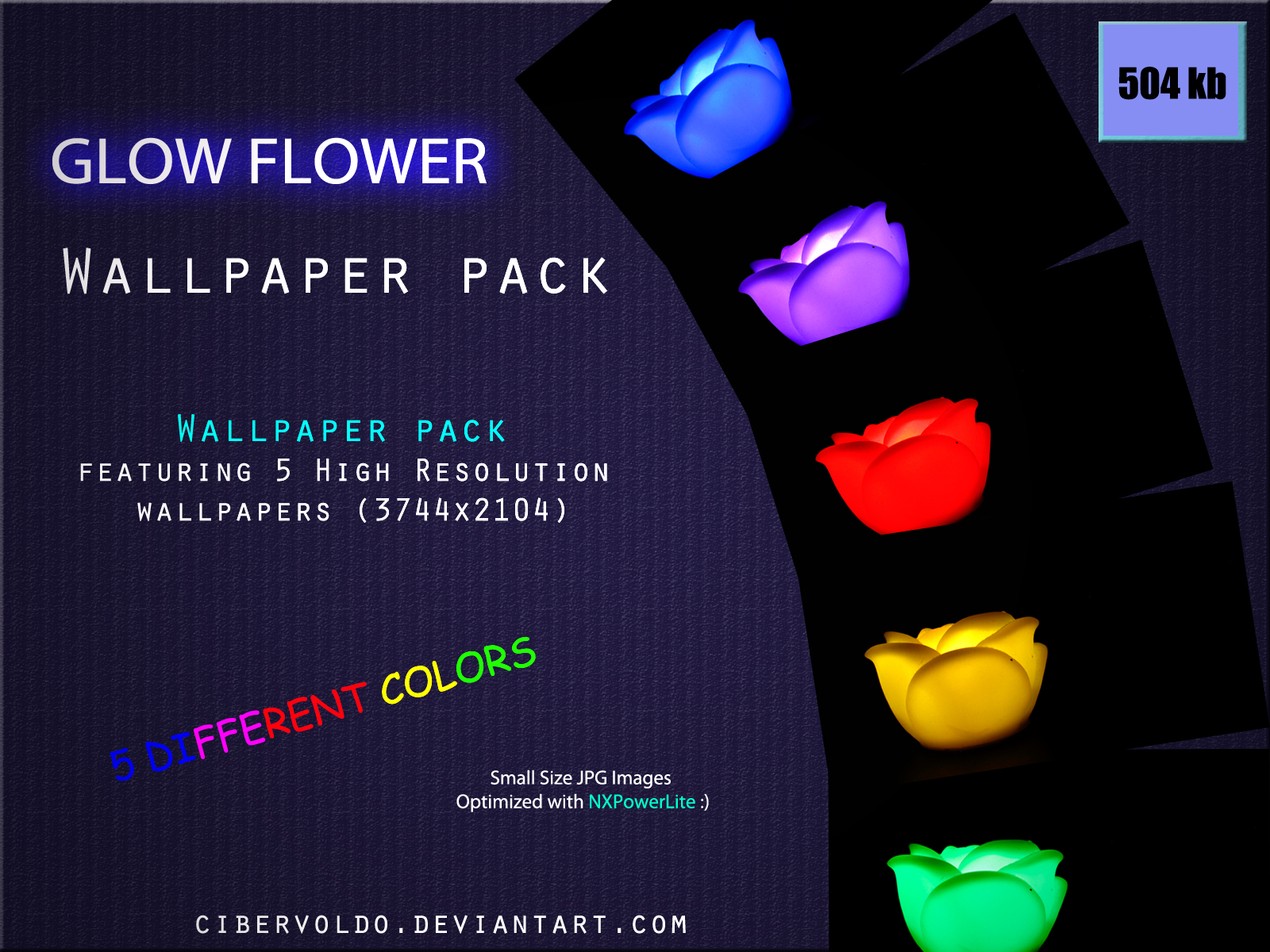 Glow Flower Wallpaper Pack By Cibervoldo