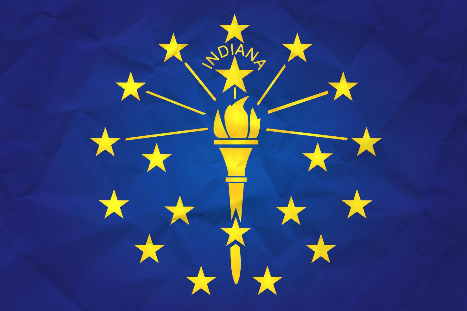 Flag Of Indiana With Paper Texture It For
