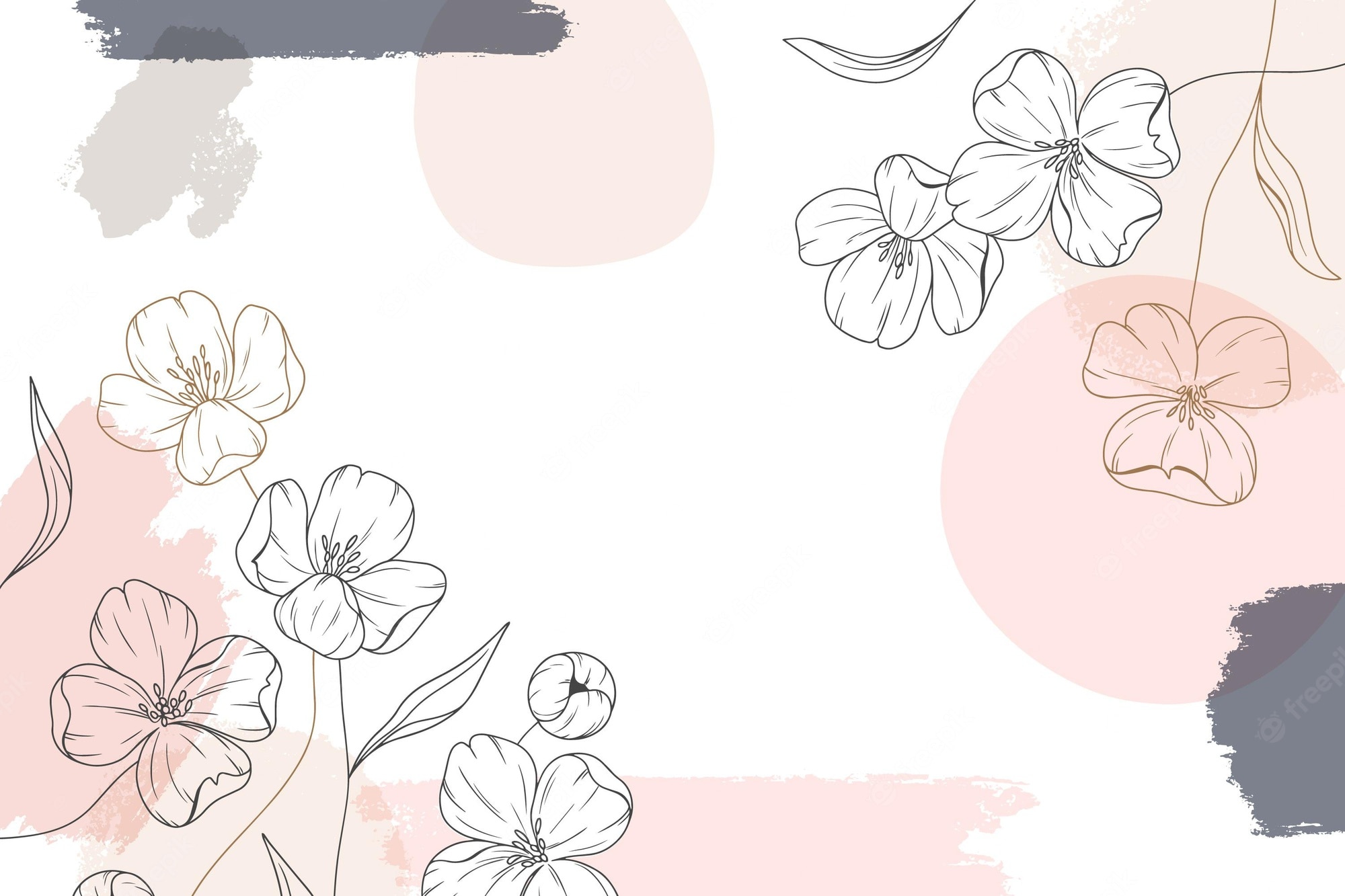 Premium Vector Engraving Hand Drawn Floral Background
