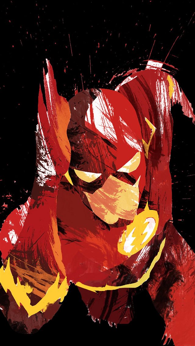 Flash Speed Dark Hero Illust Minimal Art iPhone Wallpaper