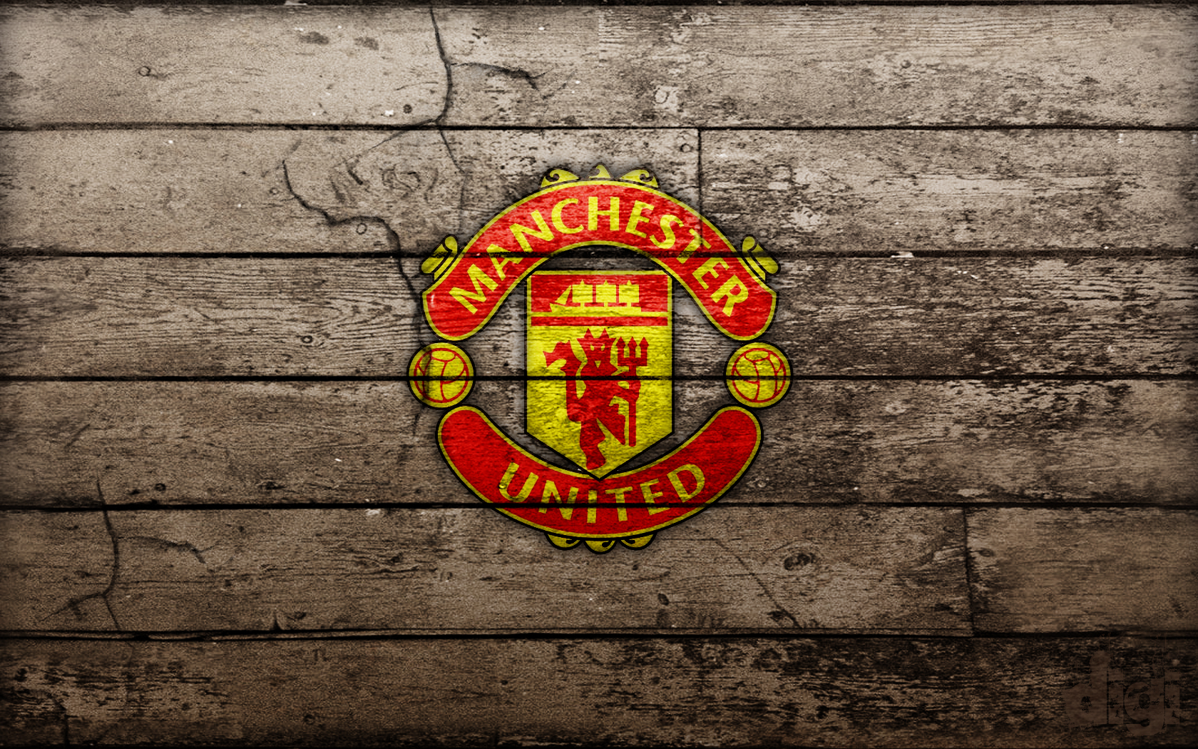Wood Manchester United Logo Wallpaper HD