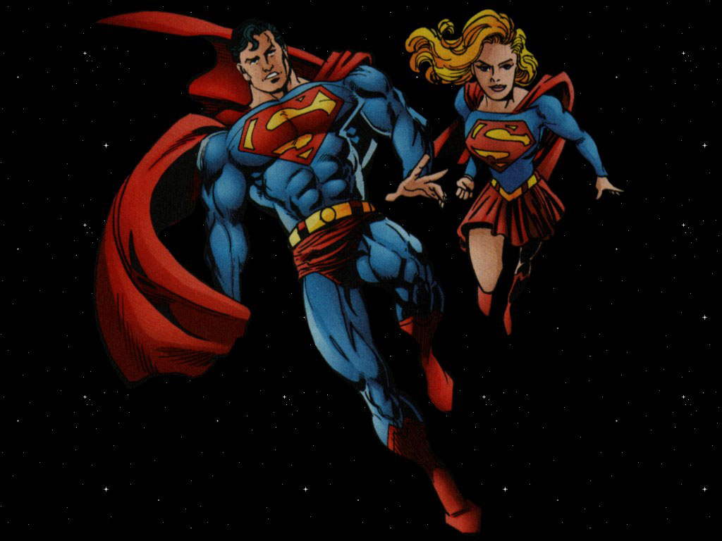 Cartoons Wallpaper Superman And Supergirl