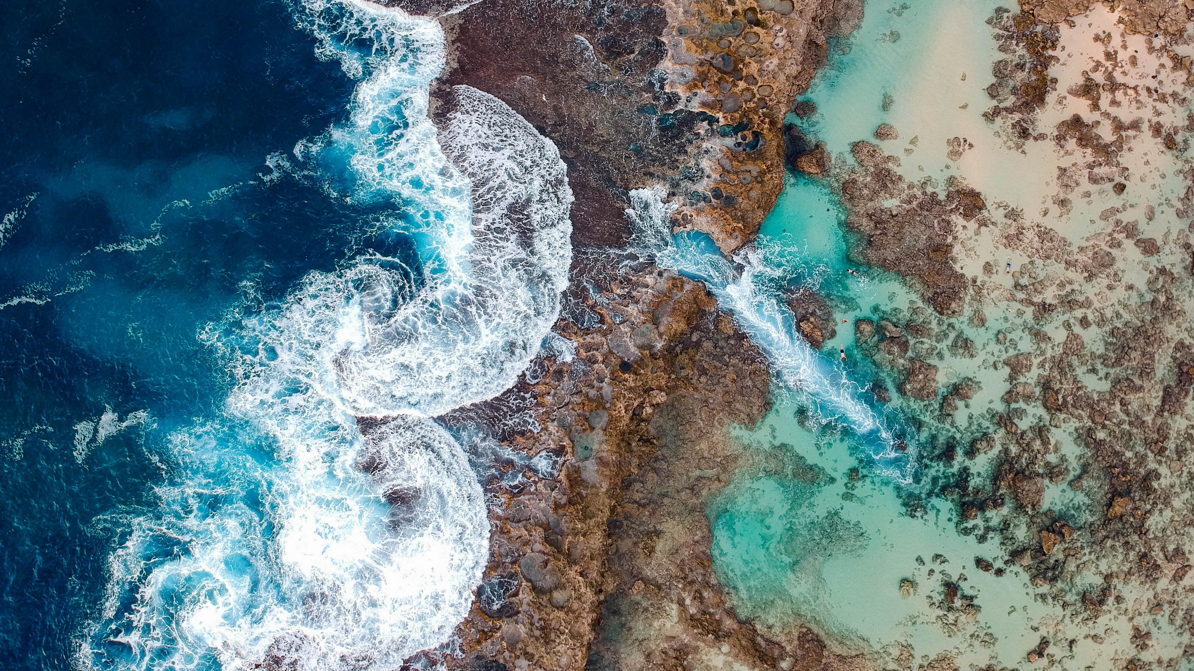 Wallpaper 4k Ocean From Above Surf Shore Hawaii
