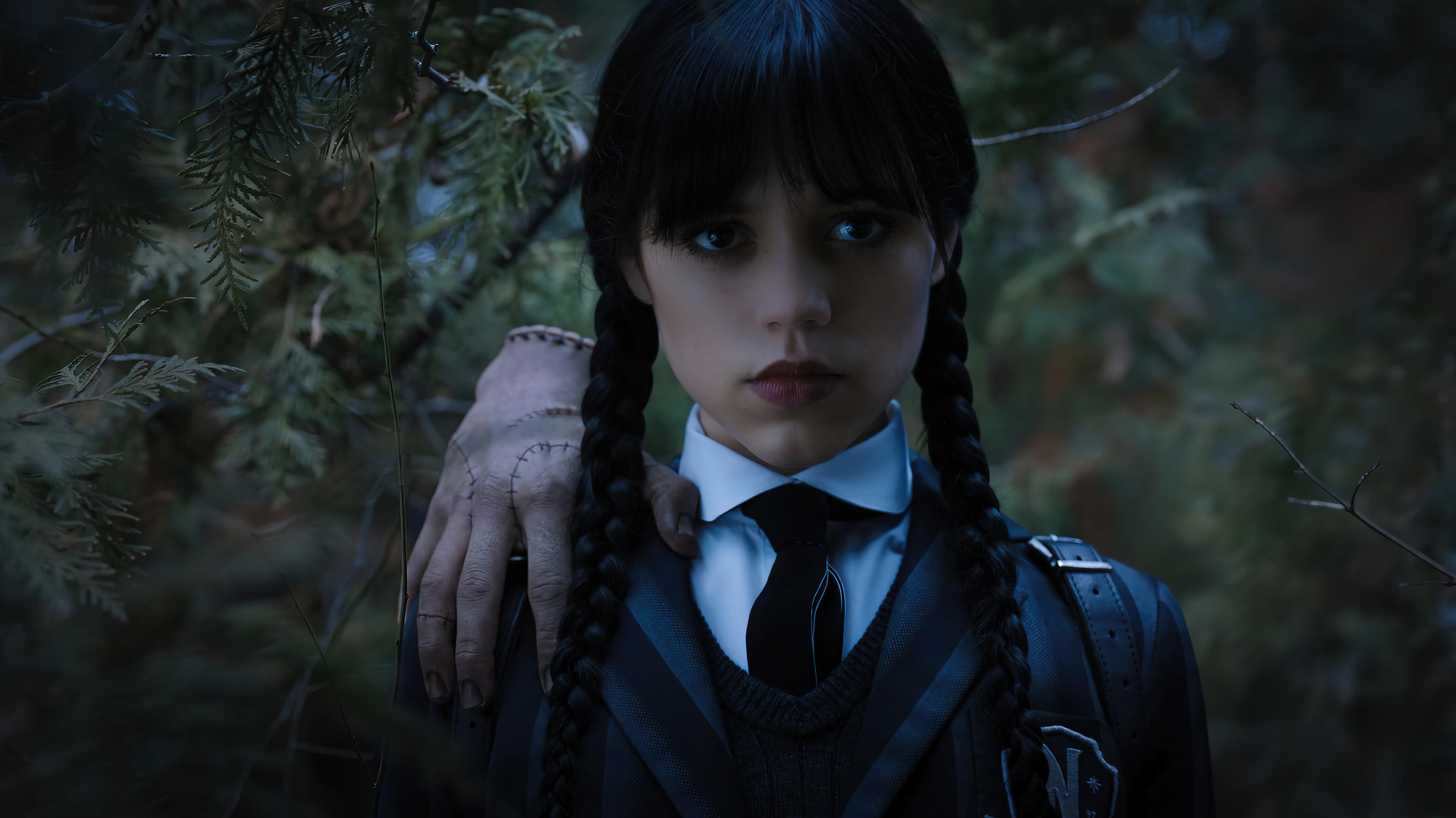 Wednesday Addams And Thing Flix Series 4k Wallpaper iPhone HD