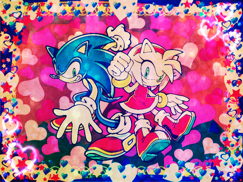 Sonic And Amy Wallpaper By Luniicookiez