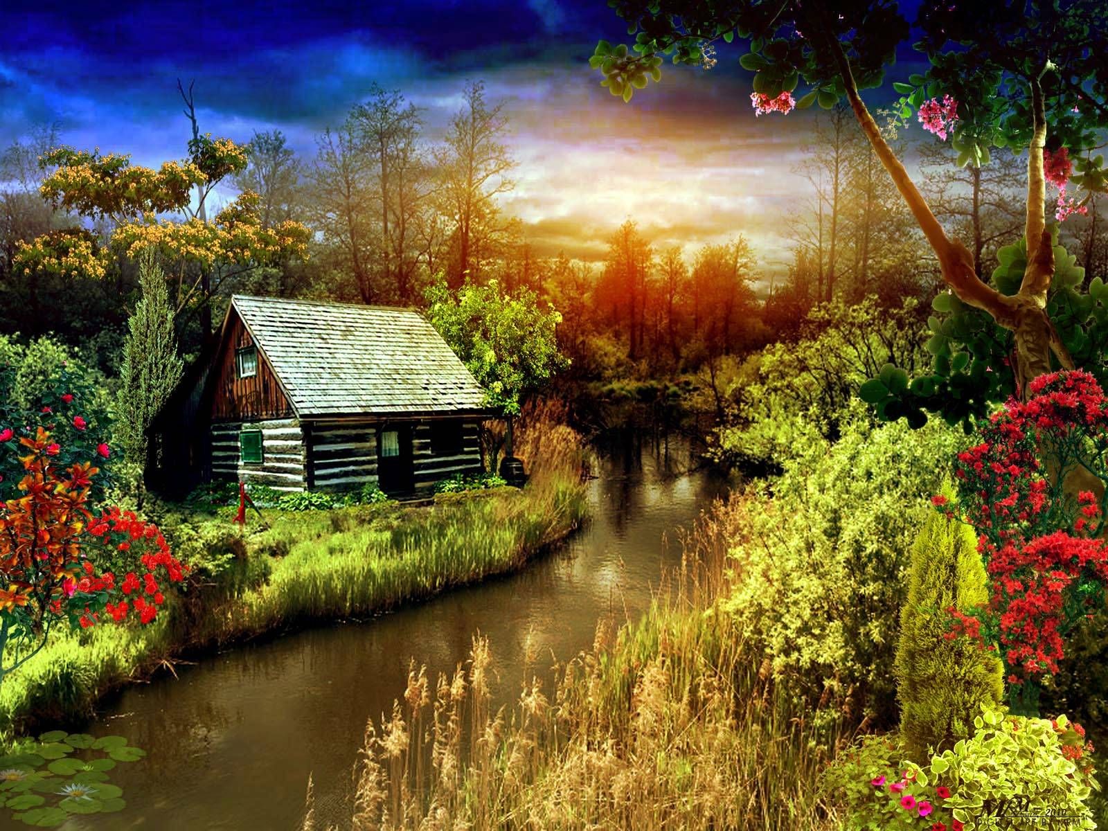 Beautiful Colorful Morning Near The River Wallpaper Most