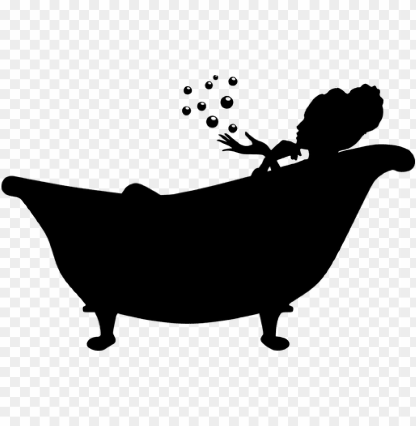 Bathtub Bubble Women Bath Silhouette Silueta Mujer En Ba Era