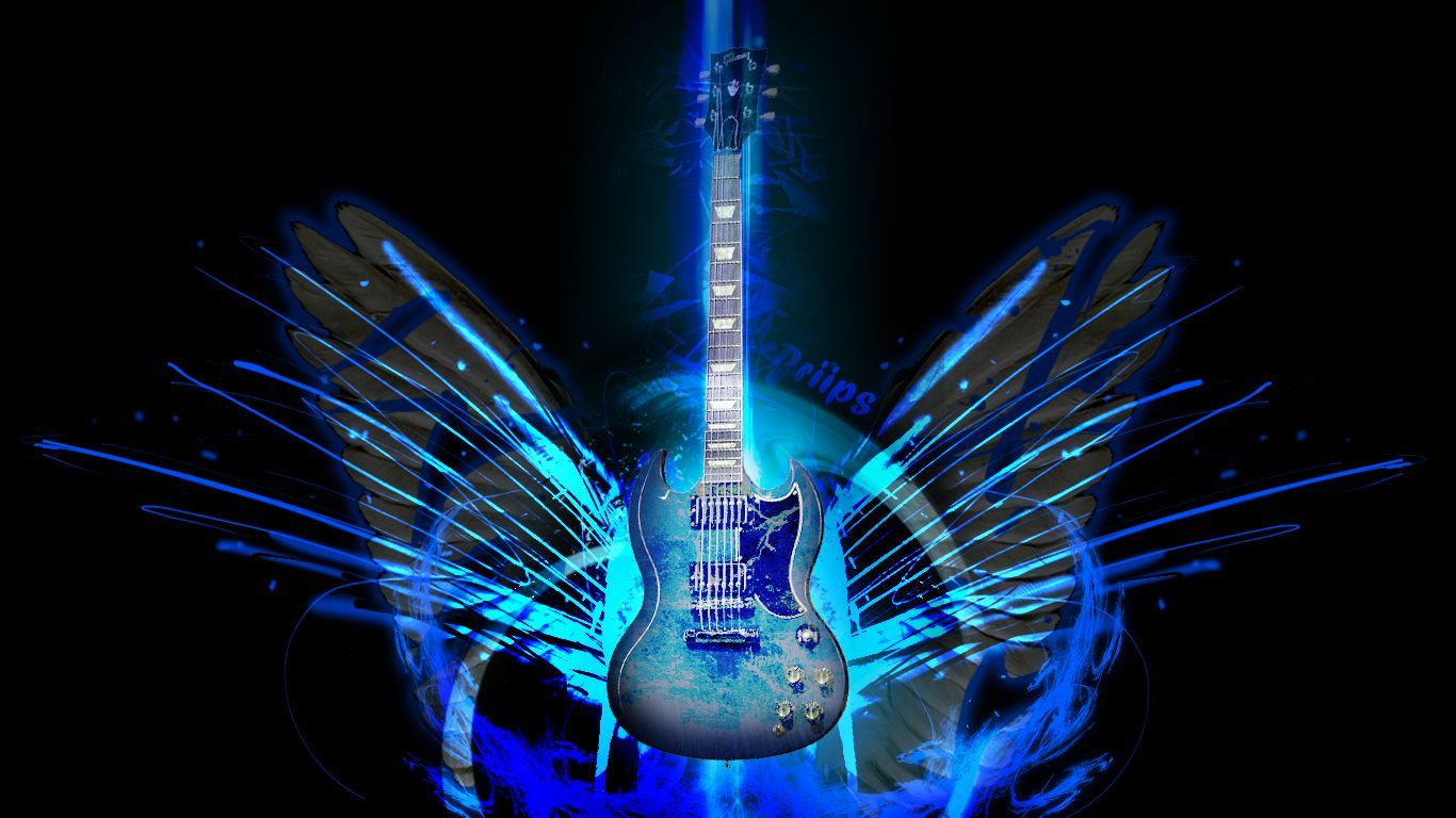 Blue Guitar Wallpaper Top Background