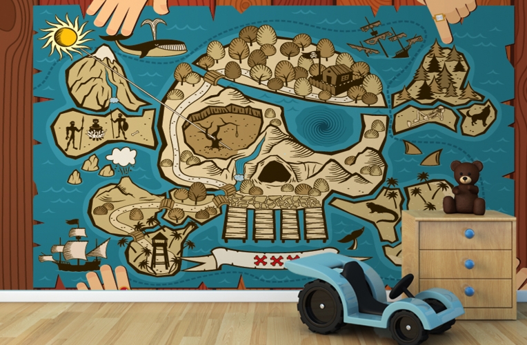 Treasure Map Childrens Wall Mural Muralswallpaper Co Uk