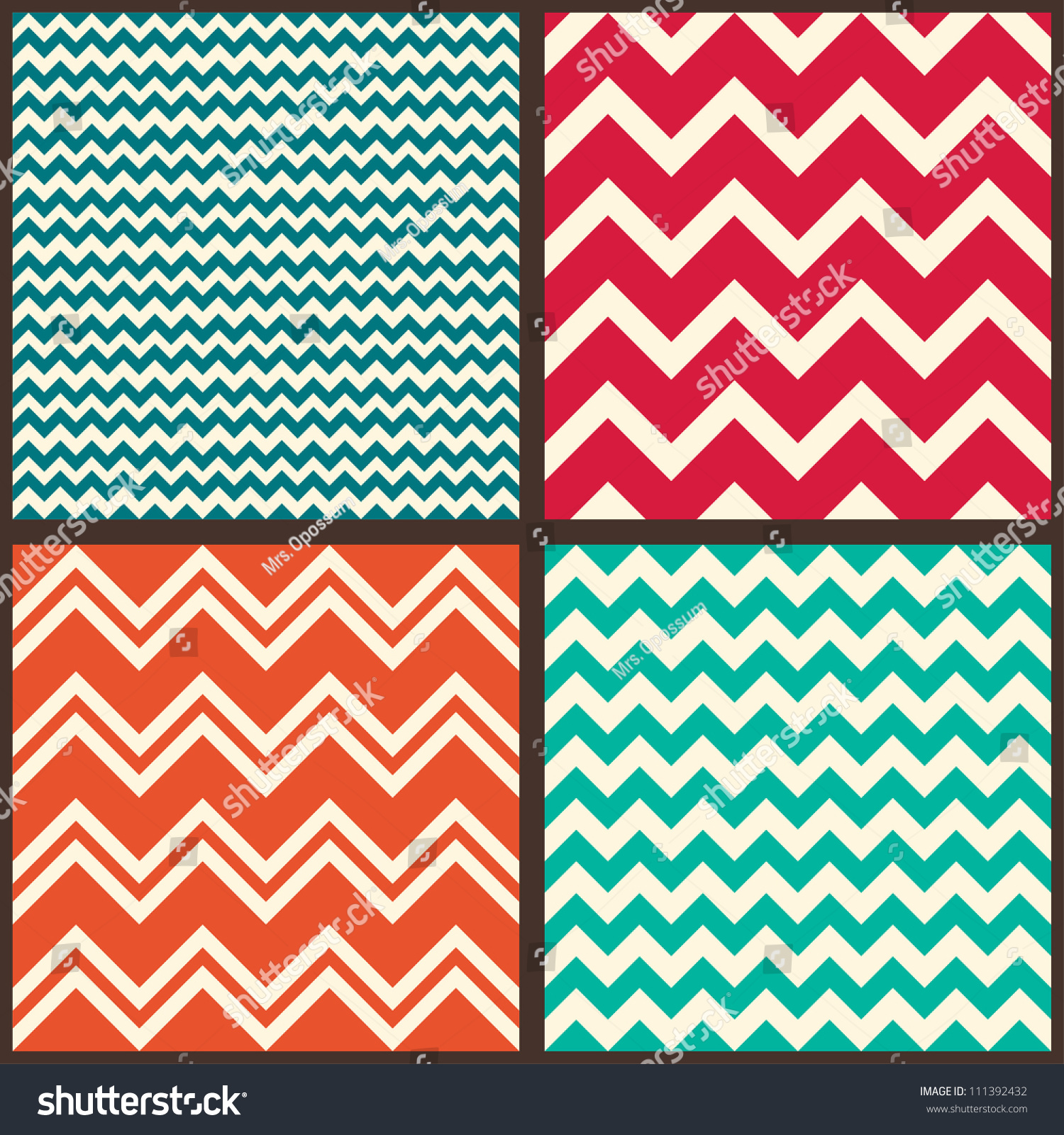 Set Seamless Geometric Abstract Pattern Zigzags Stock Vector
