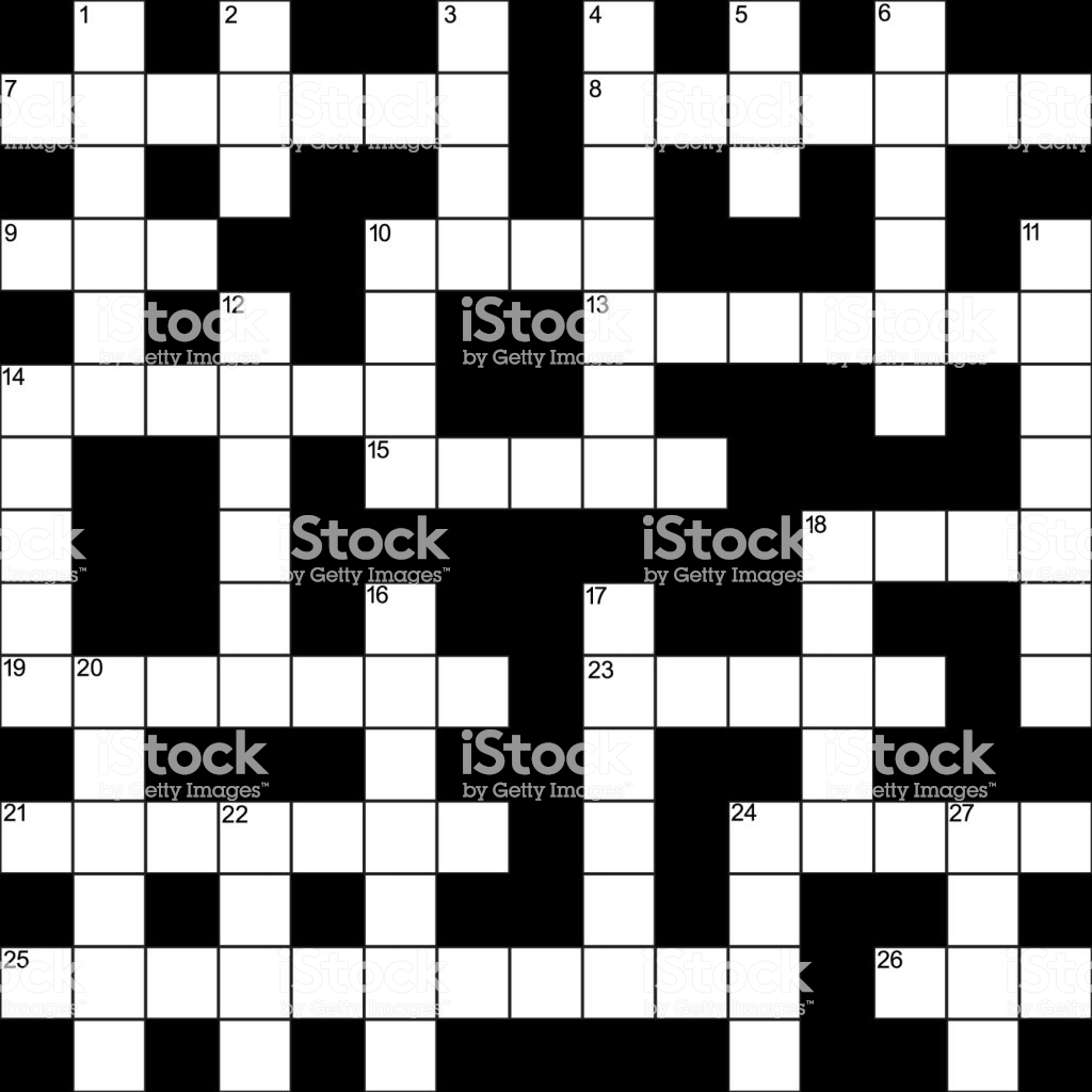 Empty Crossword Grid Background Card Vector Stock Illustration
