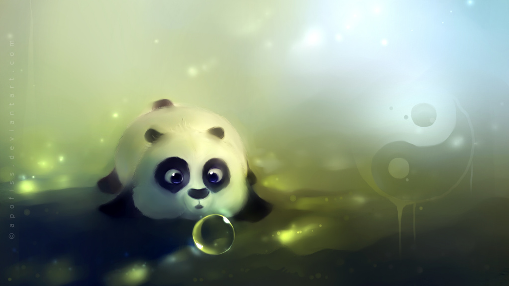 Yin Yang Panda Cub Wallpaper WallpaperzCO