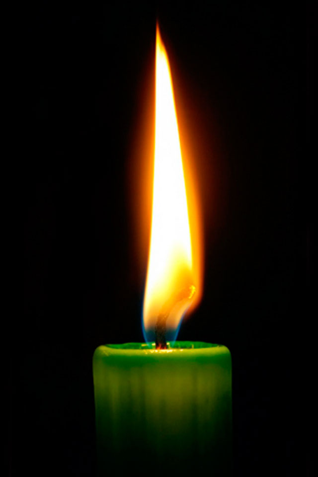 Wallpaper Lighted Candle in Black Holder Background  Download Free Image