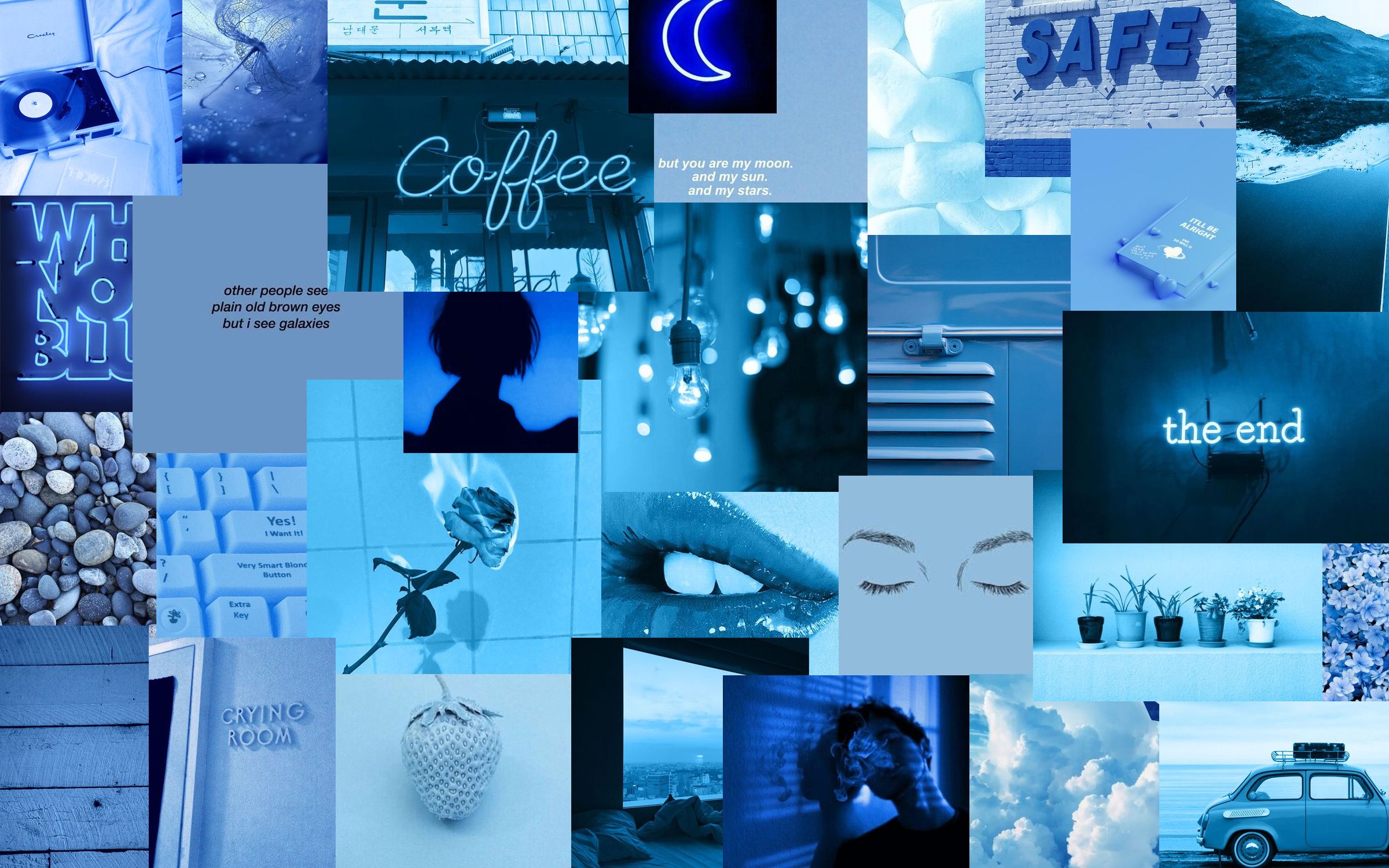 Blue Collage Wallpaper