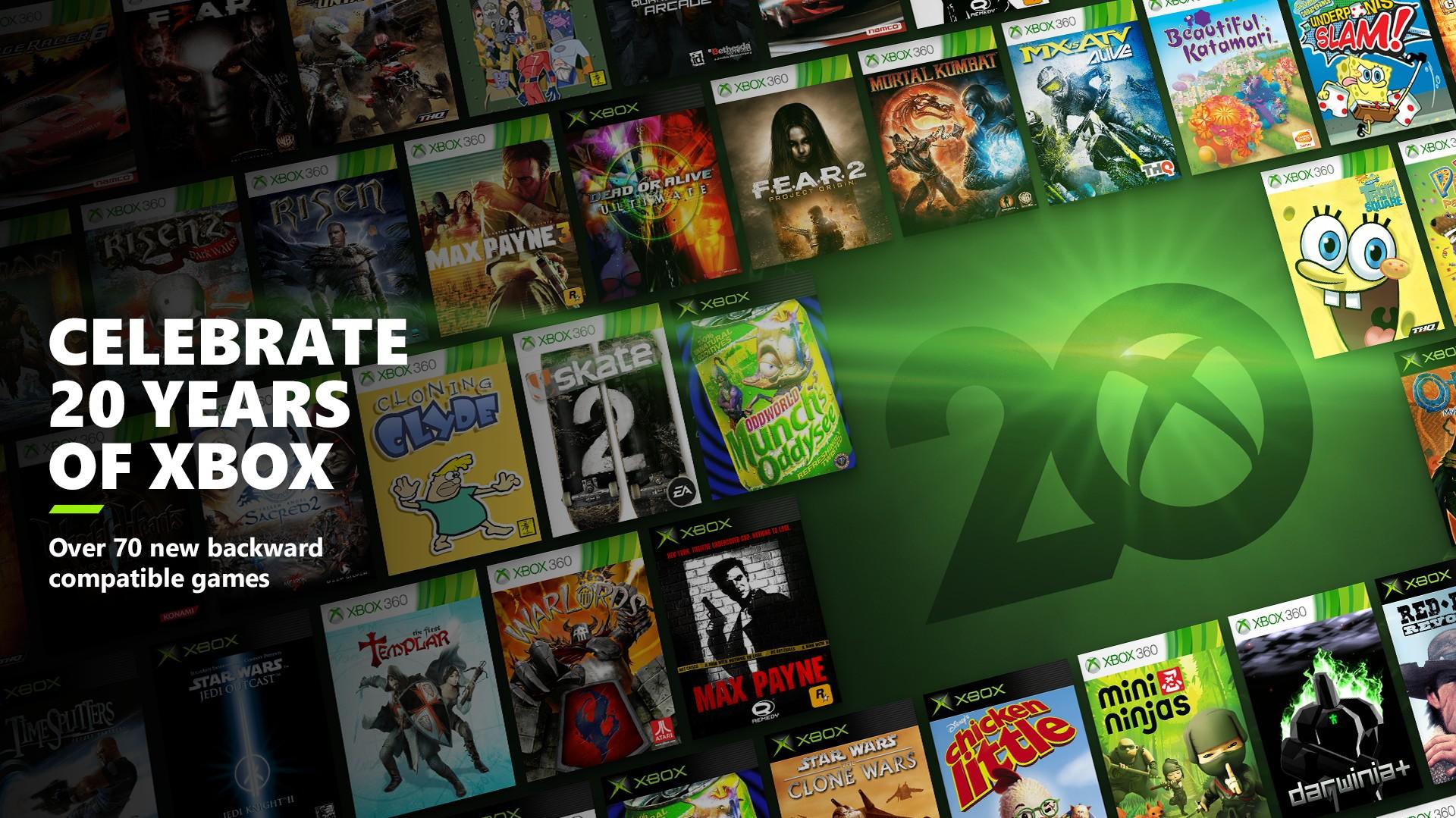 Celebrate 20 years of Xbox with over 70 new Backward Compatible