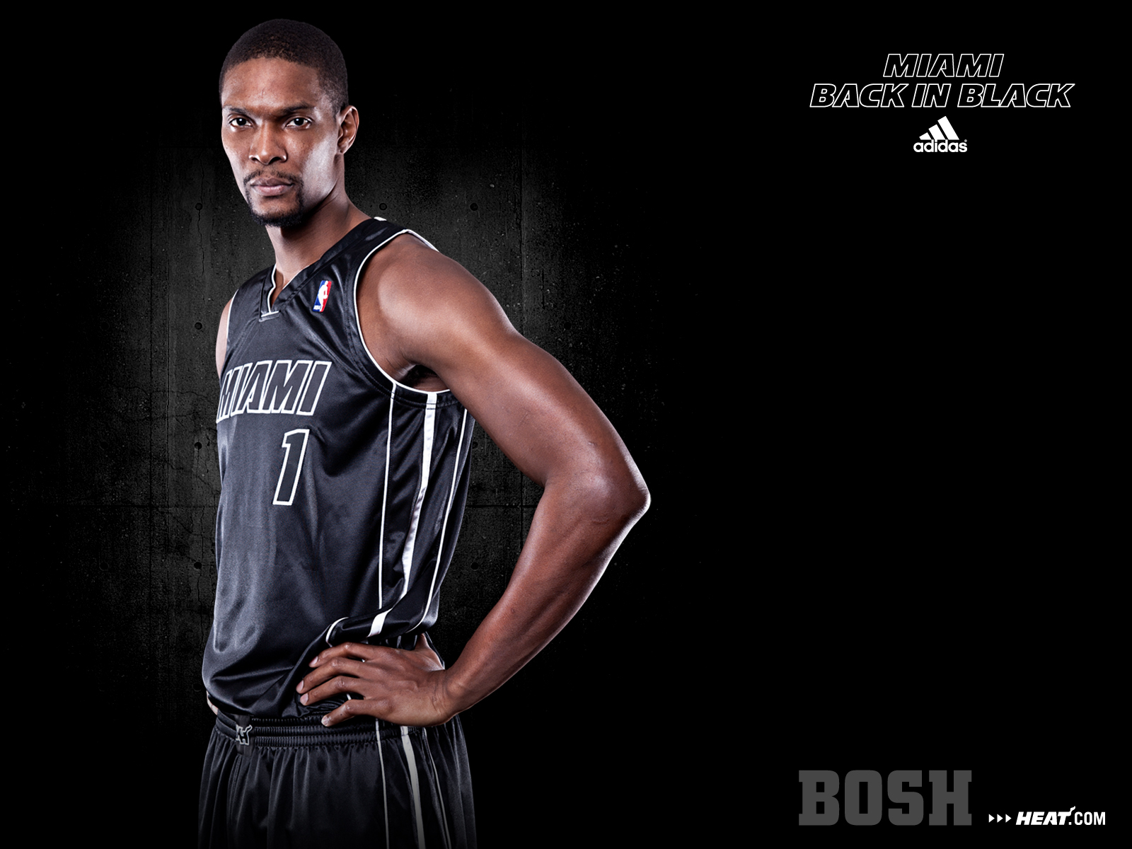Nba Miami Heat Chris Bosh Adidas Back In Black Desktop