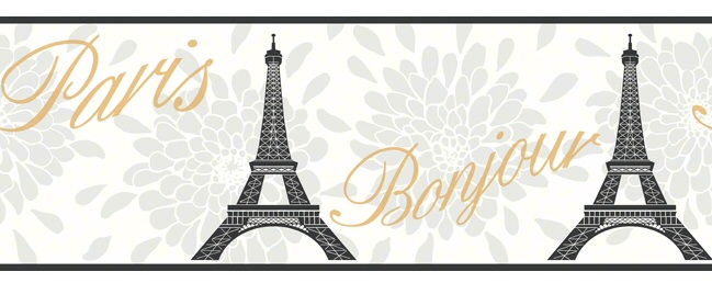 Paris Eiffel Tower Wallpaper Border