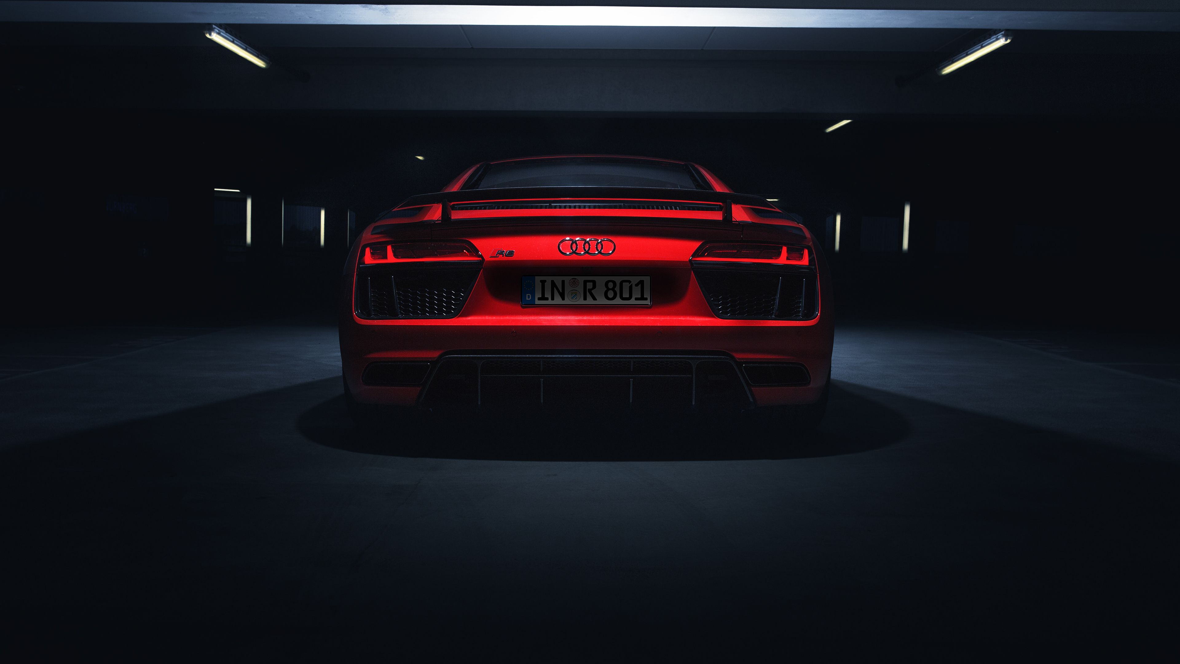 Audi R8 V10 Plus Rear Look 4k HD Wallpaper Cars