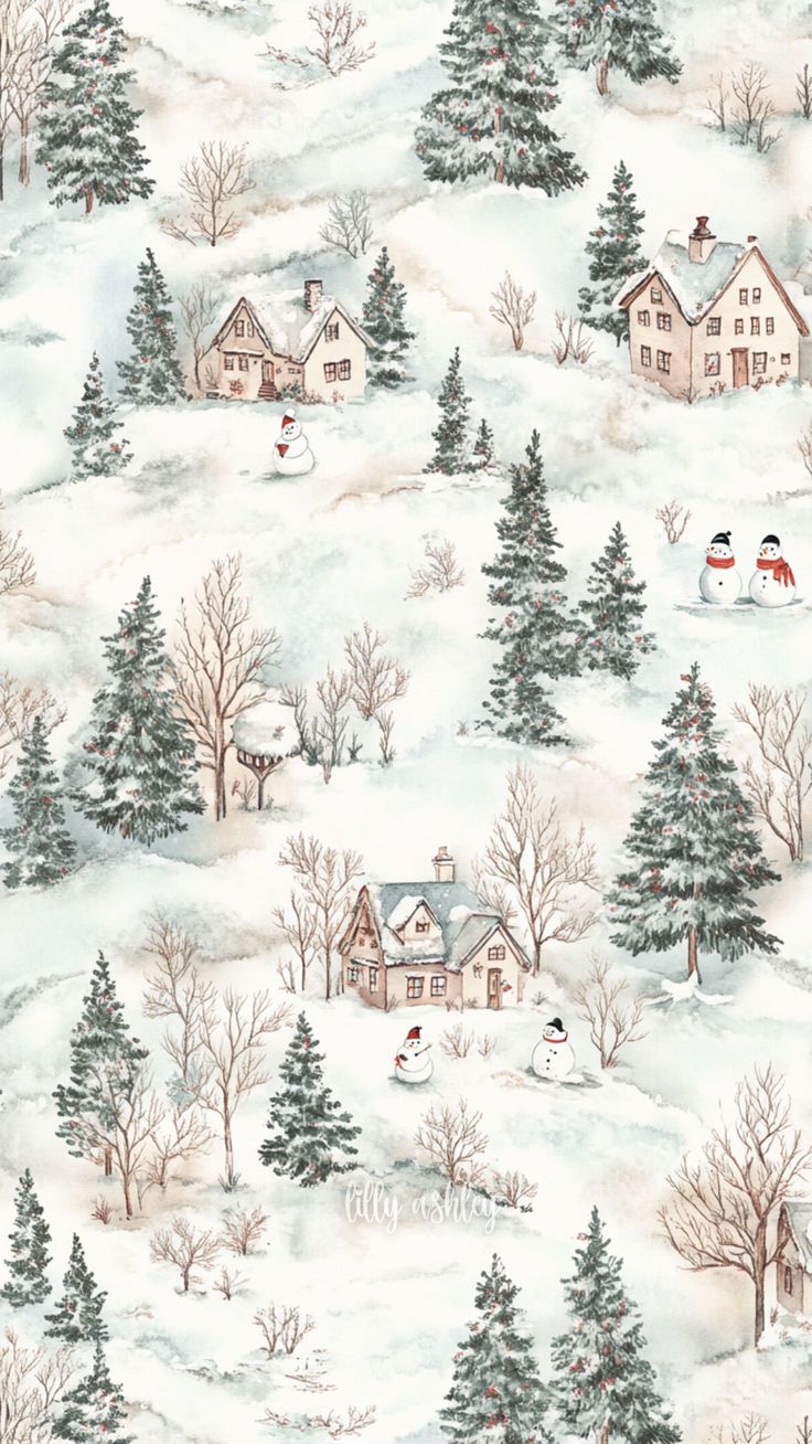 Winter Cottagecore Phone Wallpaper