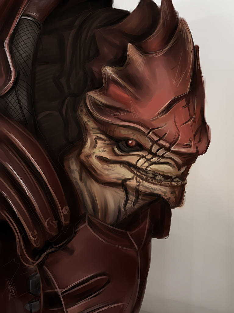Wallpaper Mass Effect Aliens Urdnot Wrex Krogan Battlemaster