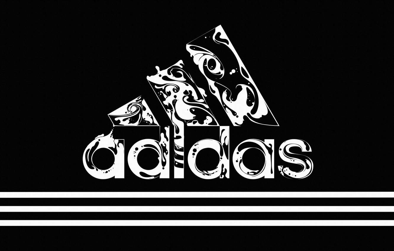 Wallpaper Black Strip Style Background Adidas Logo