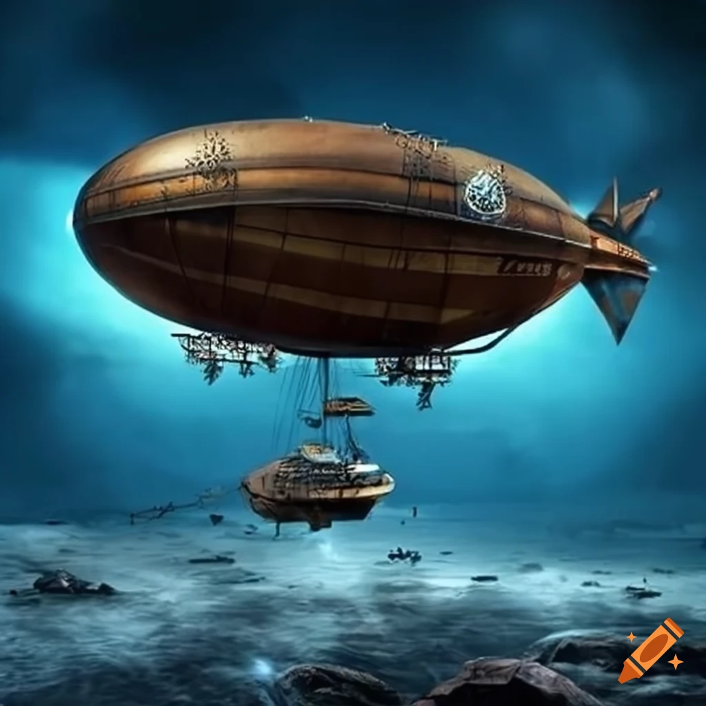 🔥 Free download Grand steampunk airship venturing over space and land ...